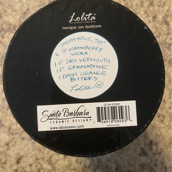 NWT Lolita Shopaholic Too Hand Painted Martini Glass in Original Box - Picture 14 of 15